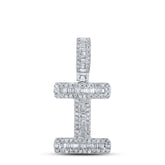 3/8CTW-DIA P1P2 MENS INITIAL "I" PENDANT